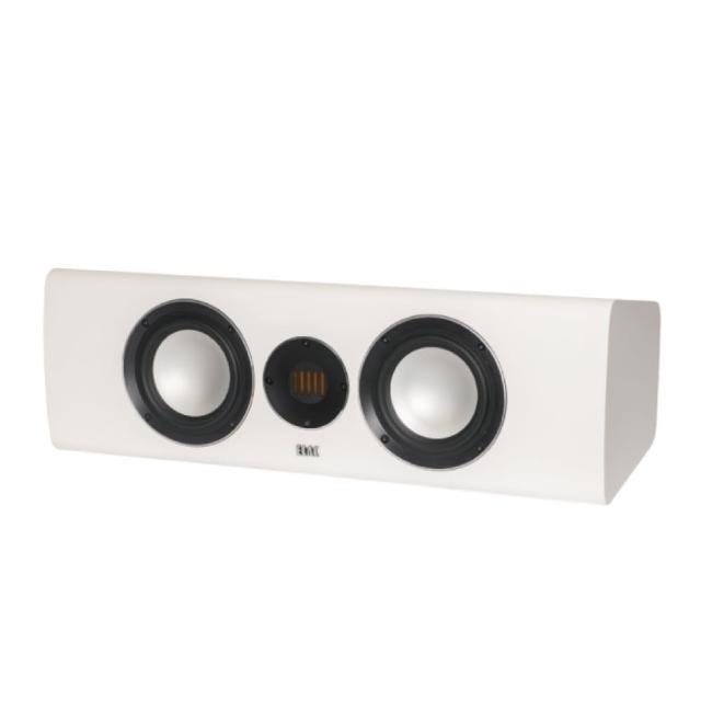 ELAC CC241.4 中置喇叭採用金材質雙線分音接線柱設計，提供優質音響表現。白色JET噴射式散熱結構，簡潔美觀，適閤家用安裝。單件式配置，支援喇叭串聯，輸出功率達60W-100W，是追求音質的首選。