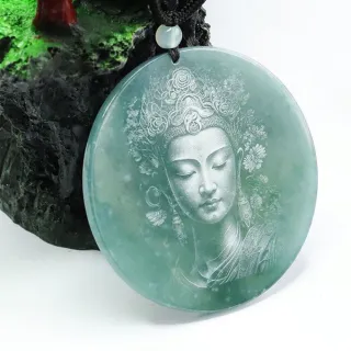【LEESA】翡翠觀音\玉墜\護身符\辟邪項鏈\項鍊\項鍊女\觀音玉佩\保平安\開運項鏈\觀音吊墜\禮物\送女生\