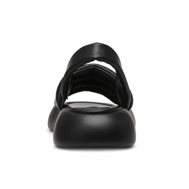 【steve madden】HEADWAY 麵包寬帶厚底涼鞋(黑色)