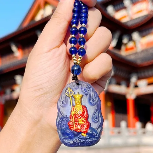 【LEESA】地藏王菩薩\琉璃項鍊\辟邪項鏈\項鍊\吊墜\飾品\男女同款\保平安\開運項鏈\守護神\小禮物\