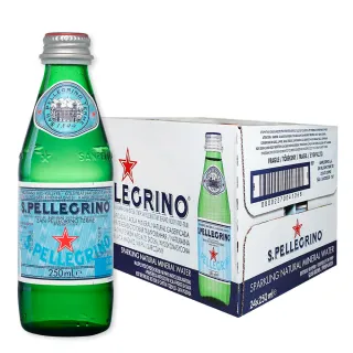 【S.Pellegrino 聖沛黎洛】天然氣泡礦泉水玻璃瓶裝250mlx24入/箱