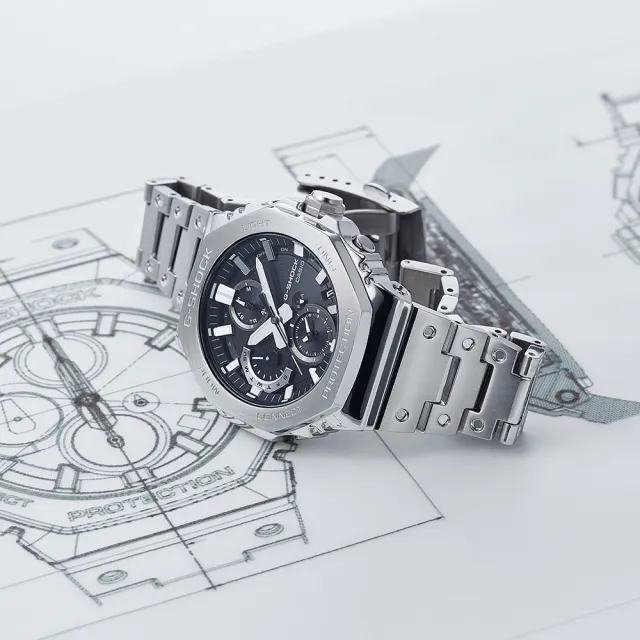【CASIO 卡西歐】G-SHOCK 太陽能藍牙八角計時錶 雙11 送禮(GMC-B2100D-1A)