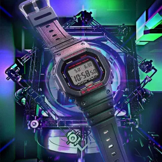 【CASIO 卡西歐】G-SHOCK 虛擬世界方形電子錶 情人節 禮物(DW-B5600AH-6)