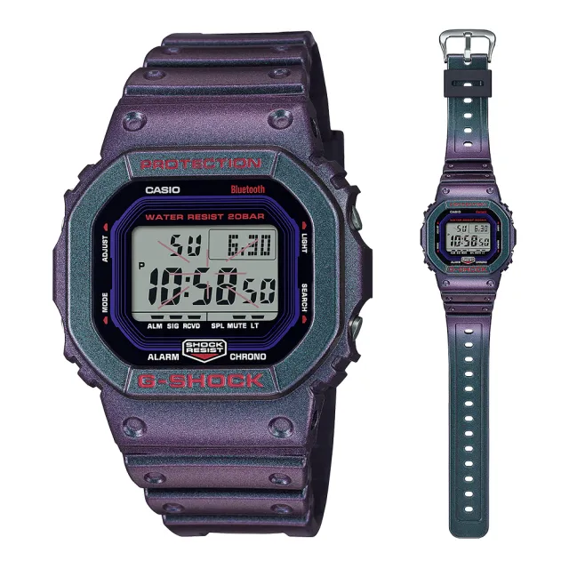 【CASIO 卡西歐】G-SHOCK 虛擬世界方形電子錶 情人節 禮物(DW-B5600AH-6)