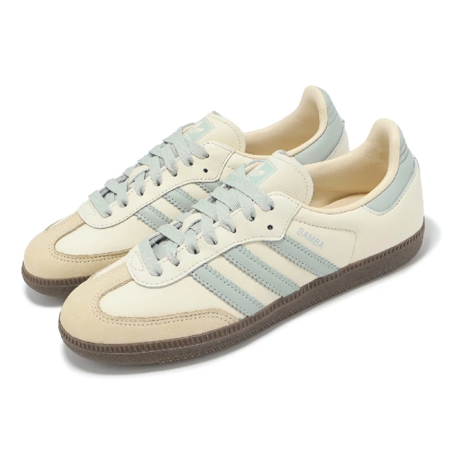 adidas 愛迪達 德訓鞋 Samba OG W 女鞋 米白 藍 復古 休閒鞋 焦糖底 愛迪達(JH7299)