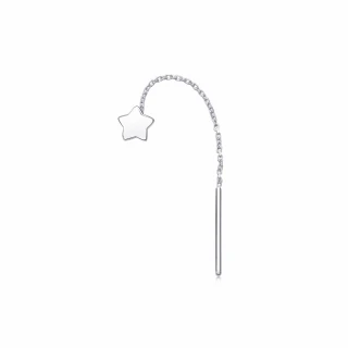 【點睛品】Ear Play  鉑金星星垂墜耳環(單只)