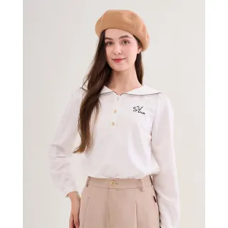 【SCOTTISH HOUSE】特種車海軍領長袖上衣-白/藍 CIVA1366