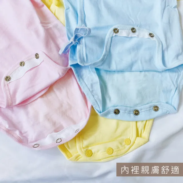 【Oluna 歐露娜】童馨 新生兒 綁帶長袖包屁衣(棉包屁衣 寶寶連身衣 寶寶包屁衣 嬰兒包屁衣)