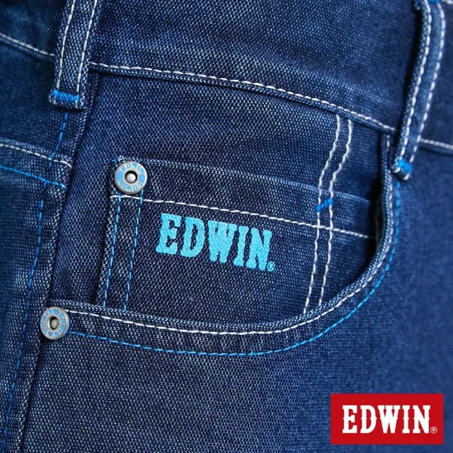 【EDWIN】男裝 大尺碼-JERSEYS迦績EJ3透氣牛仔短褲(石洗綠)