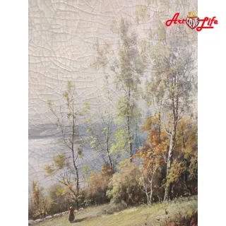 【ArtLife 藝術生活】B032高級手繪油畫 特殊裂紋_60x120cm(五行風水畫、打造居家好運宅、手繪系列、擺飾畫)