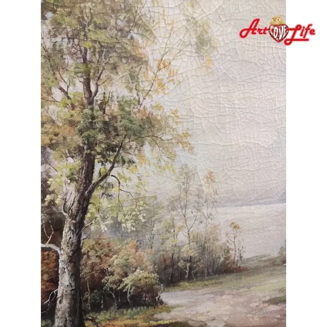 【ArtLife 藝術生活】B032高級手繪油畫 特殊裂紋_60x120cm(五行風水畫、打造居家好運宅、手繪系列、擺飾畫)