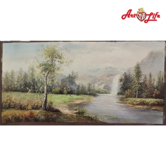 【ArtLife 藝術生活】B033高級手繪油畫 特殊裂紋_60x120cm(五行風水畫、打造居家好運宅、手繪系列、擺飾畫)