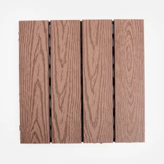 【特力屋】哈里森塑木拼接踏板 深棕 9入 30x30cm