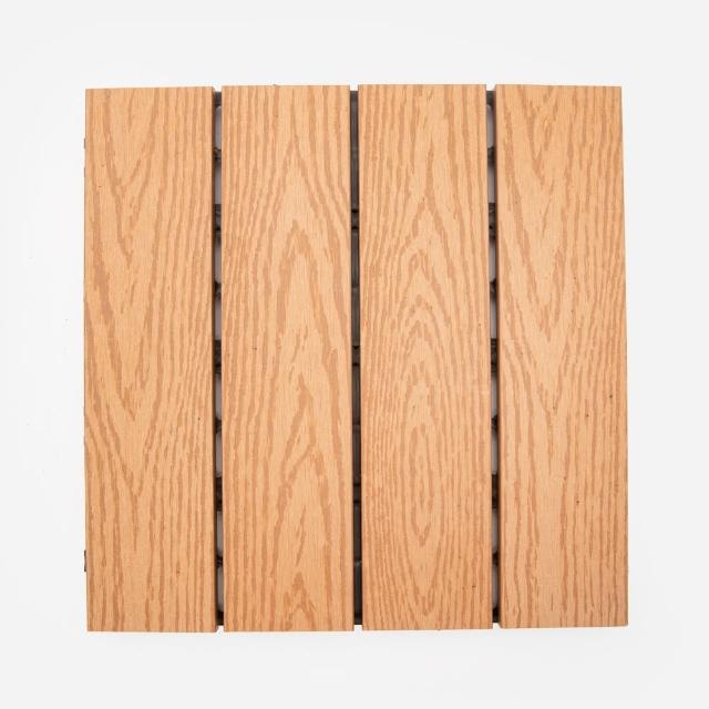 【特力屋】哈里森塑木拼接踏板 淺棕 9入 30x30cm