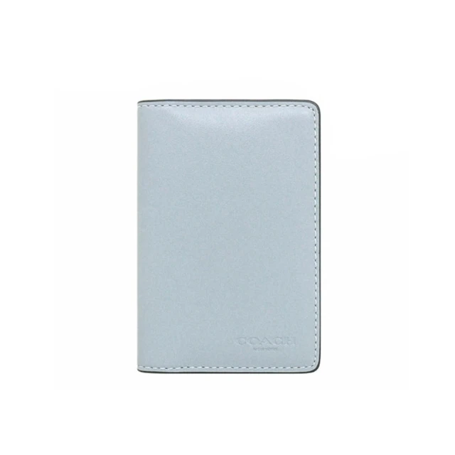 COACH 莫蘭迪灰皮革CLOGO名片夾(CJ728 N19