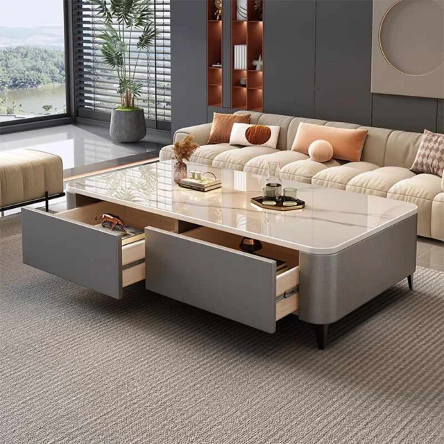 Josie 北歐現代岩板茶几 140公分客廳茶几桌(茶几桌/客廳桌/沙發桌/矮桌/泡茶桌/邊桌/大茶几/置物桌)