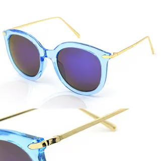 【DZ】買一送一 UV400防曬太陽眼鏡墨鏡-纖細線調(透藍框深藍膜)