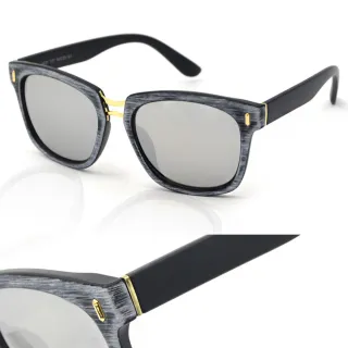 【DZ】買一送一 UV400防曬太陽眼鏡墨鏡-獨特彩木手工立體紋(灰框水銀膜)