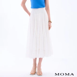 【MOMA】浪漫網格飄逸長裙(白色)