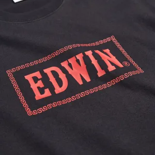【EDWIN】男裝 白沙屯媽祖保庇短袖T恤(黑色)