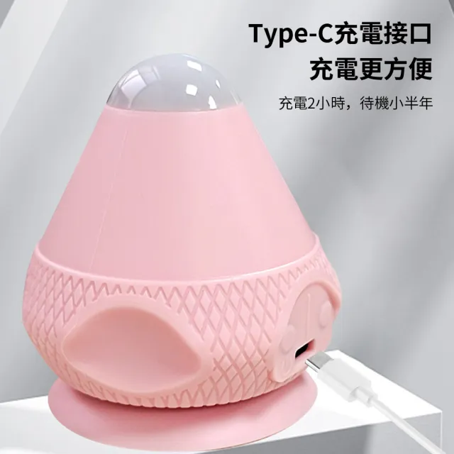 【Cube】電動熱敷筋膜球 吸附手持二合一多功能按摩儀 足底按摩 肩頸按摩(瑜珈/健身/肌肉放鬆/按摩球)