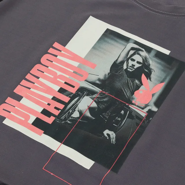 【PLAYBOY】煙灰色拼接網紗長洋裝(煙灰色)