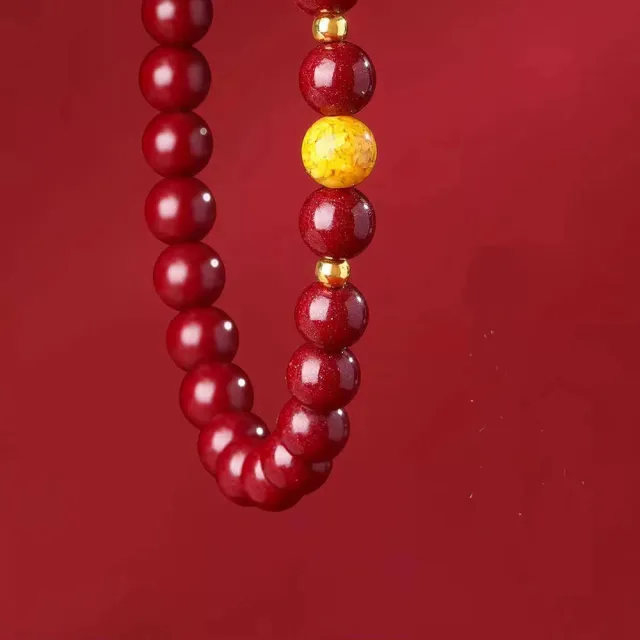 【桃花源創意工坊】硃砂手串飛煌騰達紫金砂雄黃手鍊男女手鍊(手鍊)