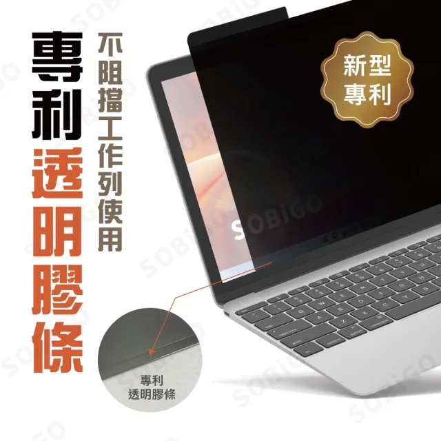 【SOBiGO!】14吋通用型磁吸式防窺片(華碩宏碁HP微星LENOVO..通用/Apple微軟不適用)