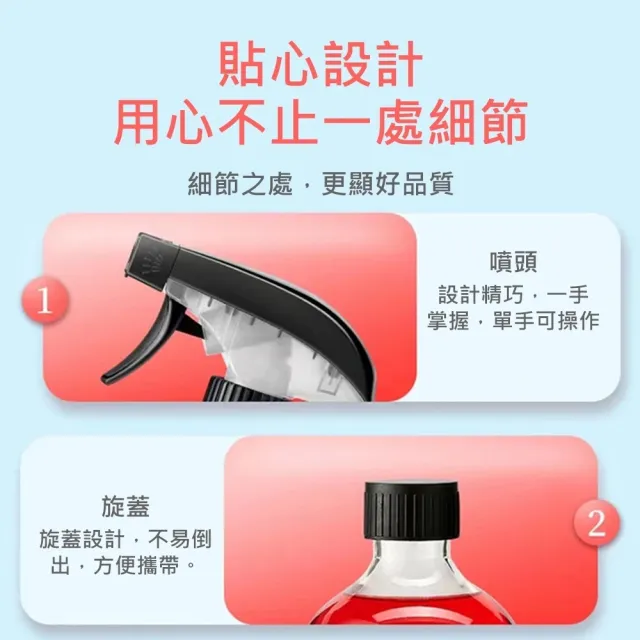 【潔淨專家】玫瑰香氛萬用潔廁劑500ML 6入組(1噴槍瓶+5補充瓶l強效去污l長效清香l溫和配方l一沖即淨)