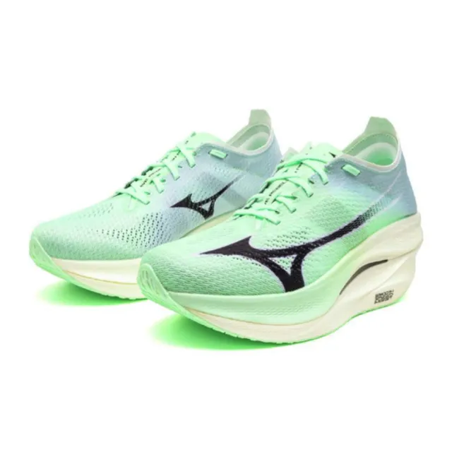【MIZUNO 美津濃】慢跑鞋 男鞋 運動鞋 緩震 碳板 REBBELLION PRO 綠藍 U1GD253001