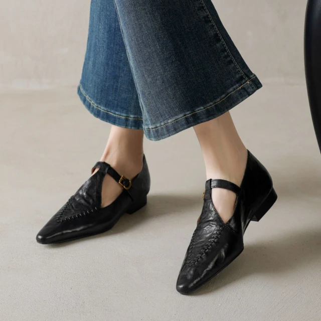 KOKKO 輕奢微性感尖頭後拉帶低跟包鞋(黑色)折扣推薦