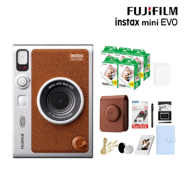 FUJIFILM 富士FUJIFILM 富士 Instax Mini EVO 混合式數位拍立得相機 原廠公司貨(原廠皮套100張底片相冊..豪華組)