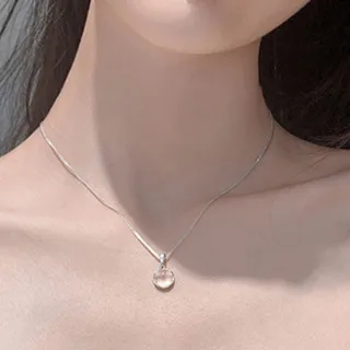 【LEEHER】禮物/項鍊/女生項鍊/鎖骨鏈/項鍊女/ins風/貓眼石/小眾設計/吊墜/925/純銀項鍊/ 