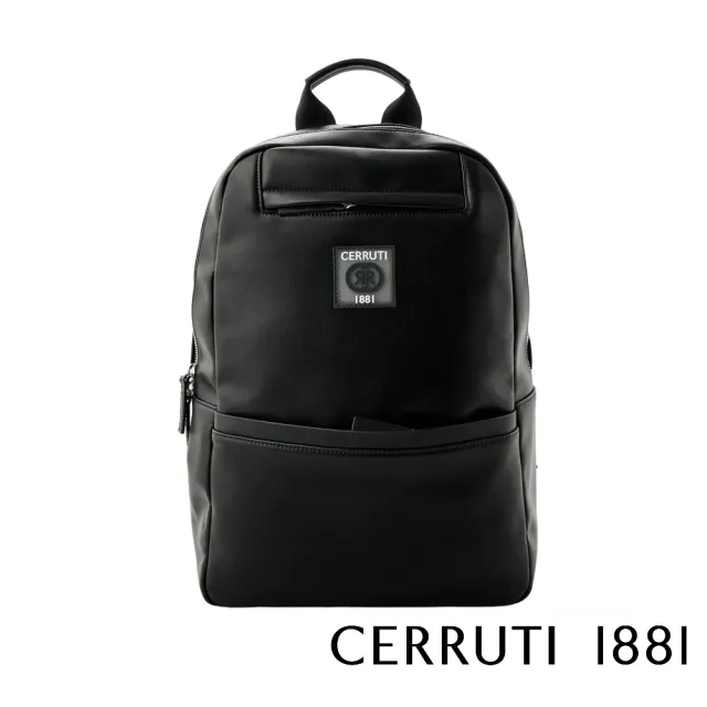 【Cerruti 1881】限量2折 義大利原裝進口 頂級小牛皮後背包 全新專櫃展示品(黑色 CEZA06413M)