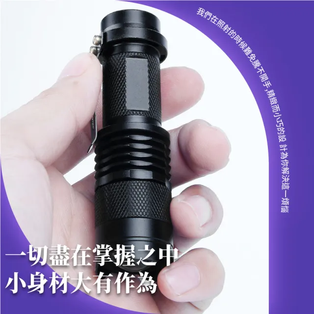 【驗鈔神器】365nm紫外線LED手電筒(驗鈔筆 防偽 螢光劑檢測 紫光燈 UV燈)