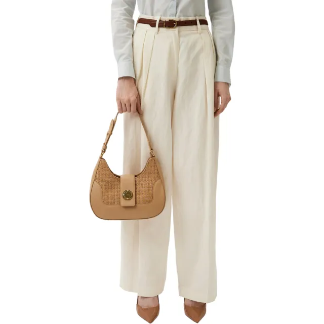 【Cerruti 1881】限量2折 義大利原裝進口 頂級時尚手拿包肩背包 全新專櫃展示品(米金色 CEBA06004P)