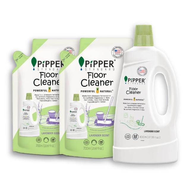 【PiPPER STANDARD】沛柏鳳梨酵素地板清潔劑1+2組(瓶800mlx1+補充包700mlx2)