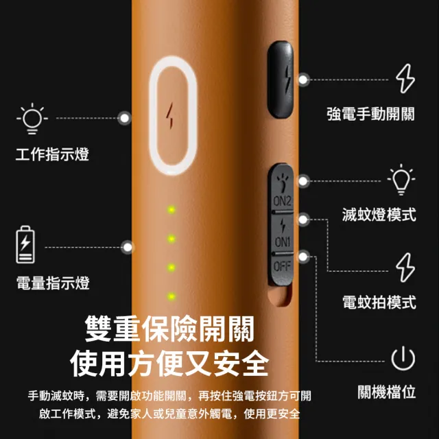 【Kolim】充電式電擊捕蚊拍 家用自動捕蚊器 紫光誘蚊捕蚊燈電蚊拍 捕蚊拍+捕蚊燈二合一 新年禮物