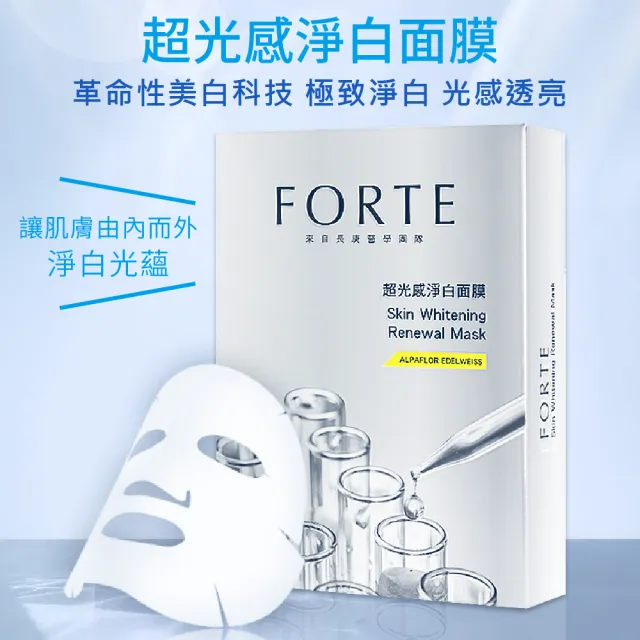 【FORTE】台塑生醫超光感淨白面膜暢銷2入組(共10片)