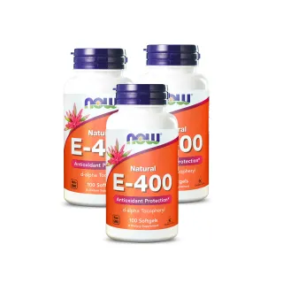 【NOW健而婷】E級棒 維他命E-100顆/瓶(3瓶組)