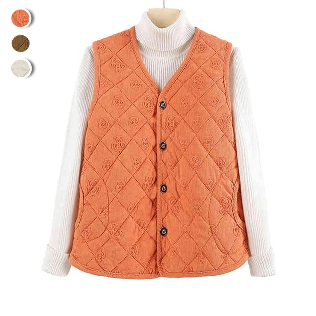 K.W. 現貨韓國朵朵花加絨保暖升級背心(共1色)優惠推薦