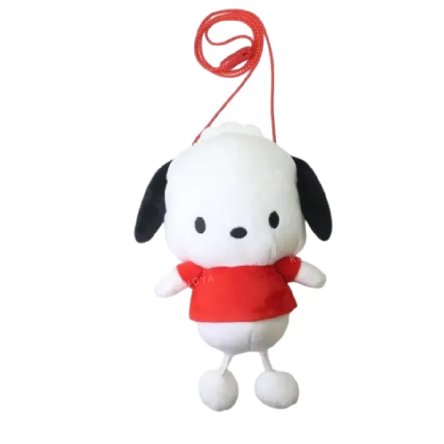 【小禮堂】雙11 Sanrio 三麗鷗 絨毛細腿玩偶零錢斜背包 經典款 美樂蒂 大耳狗 布丁狗(平輸品)