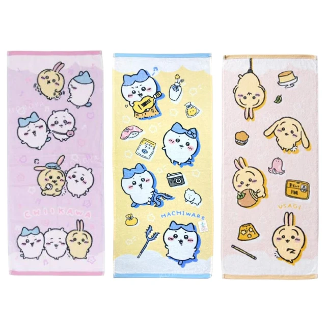 小禮堂 迪士尼 小熊維尼 奇奇蒂蒂 棉質長毛巾 34x80c