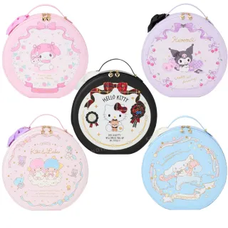 【小禮堂】雙11 Sanrio 三麗鷗 圓形硬殼手提化妝箱 角色款 Kitty 雙子星 酷洛米(平輸品)