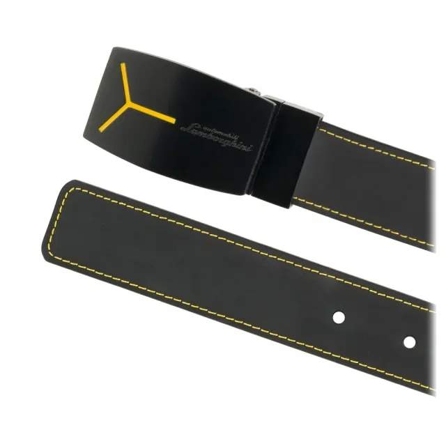 【Automobili Lamborghini】藍寶堅尼 限量2折 義大利頂級皮帶 全新專櫃展示品 (125cm)