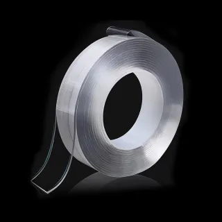 【透明無痕】壓克力雙面膠_1M(重複使用 黏力強 居家 戶外 收納 透明 膠帶 膠 雙面膠)