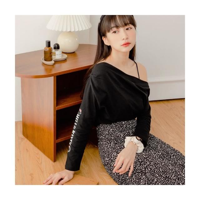 【OB 】KITTY妝可愛系列純棉微性感斜肩 長袖上衣 《KB1381》