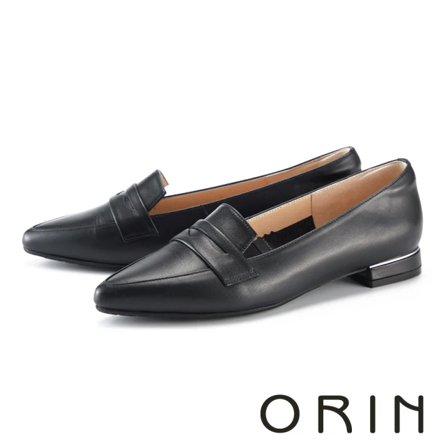 ORIN 經典馬銜釦真皮方頭樂福鞋(黑色)優惠推薦