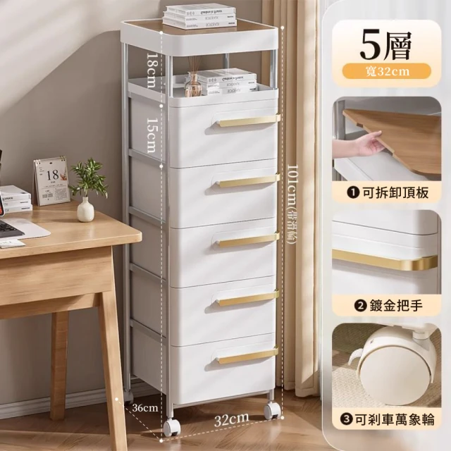 歐德萊生活工坊 韓系輕奢文件收納櫃 - 五層(收納櫃 整理箱 置物箱)