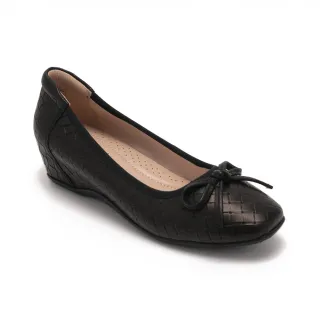 【Easy Spirit】PENN 經典編織紋楔型娃娃鞋(黑色)